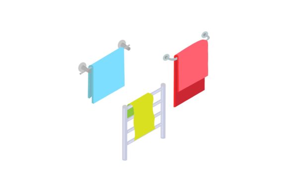 Bathroom Towel Illustrations: Vector Graphics Set