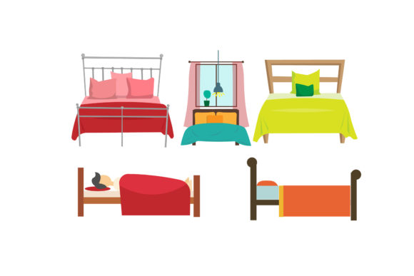 Bedroom Bed Vectors Illustrations and Graphics Review