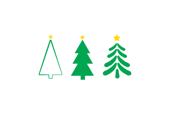 Christmas Tree Set Illustrations Vector: Graphics & Design Review