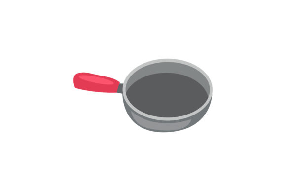 Kitchen Frying Pan Red Illustrations: Graphics Review