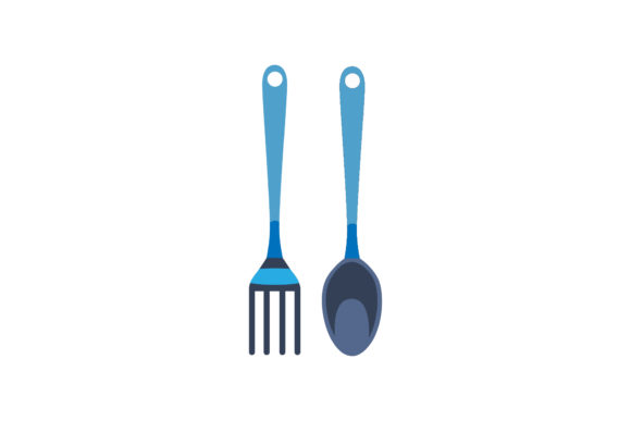 Kitchen Spoon and Fork Illustrations: Graphics & Illustrations