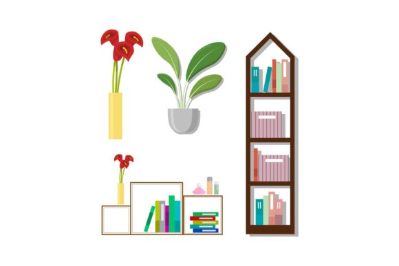 Living Room Decoration Illustrations Set: Graphics & Illustrations Review