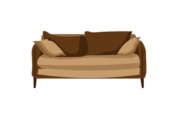 Living Room Sofa Brown Illustrations: Warm Graphics for Brand Storytelling