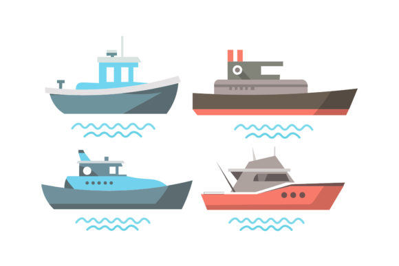 Ship Illustrations Vectors Set: Graphics & Illustrations for Crafters