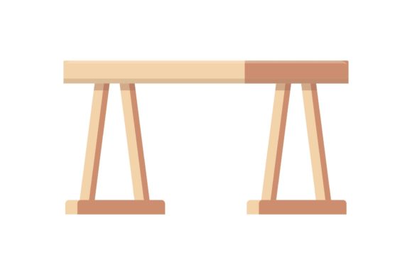 Terrace Wood Table Vectors Illustrations